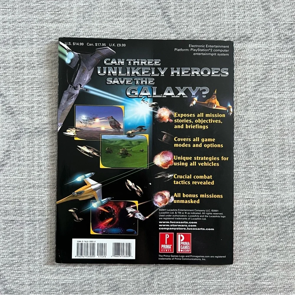 Microsoft Xbox Star Wars Starfighter Video Game Strategy Guide